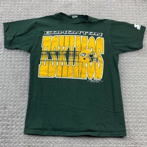 Vintage STARTER 90s Shirt Men Medium M Green 1990 Edmonton Eskimos CFL Football